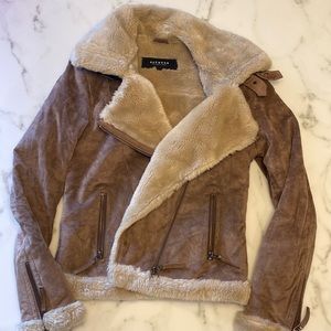 AllSaints Brown Shearling Jacket
